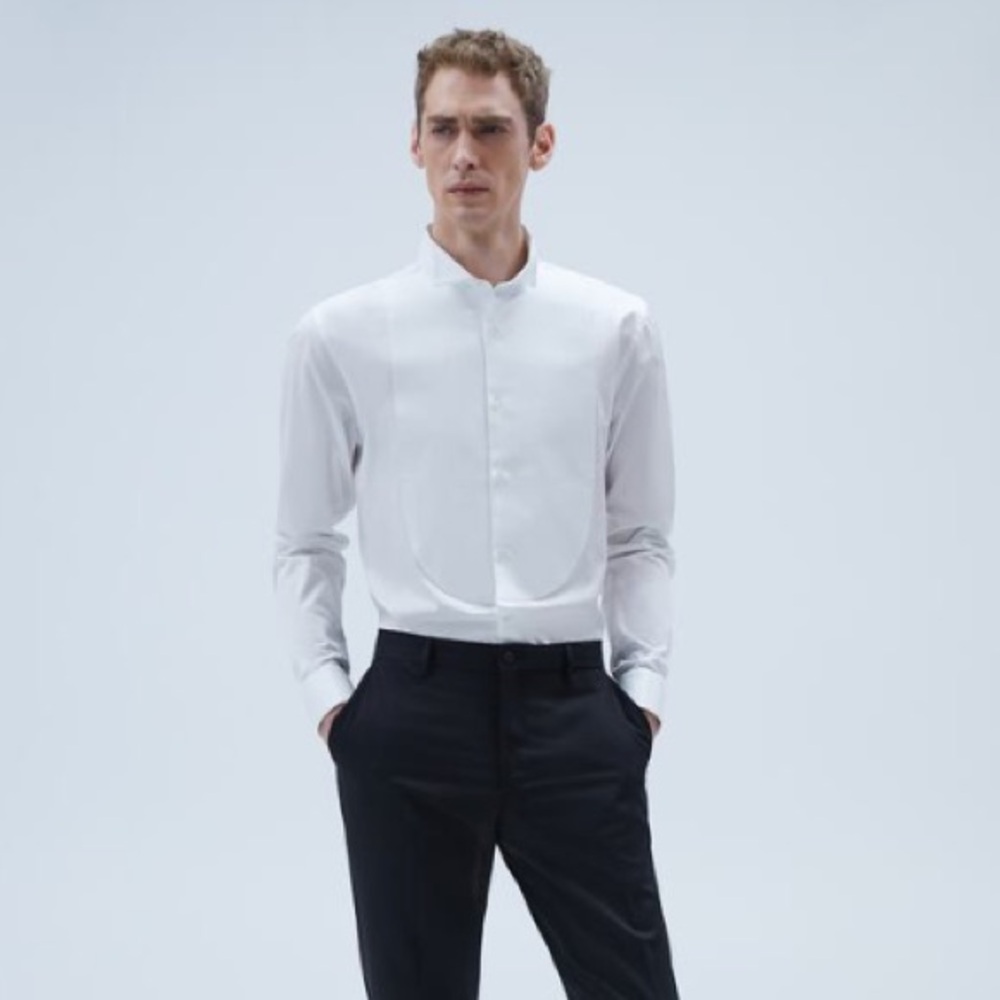 NWT ZARA TUXEDO BIB SHIRT
